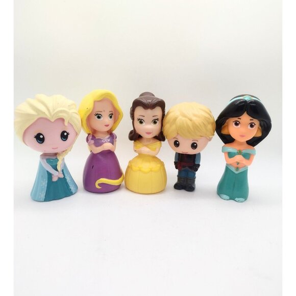 Disney Princess Figures Dolls 4 Shantou 1 Walgreens Plastic Elsa Belle Jasmine - Picture 1 of 7